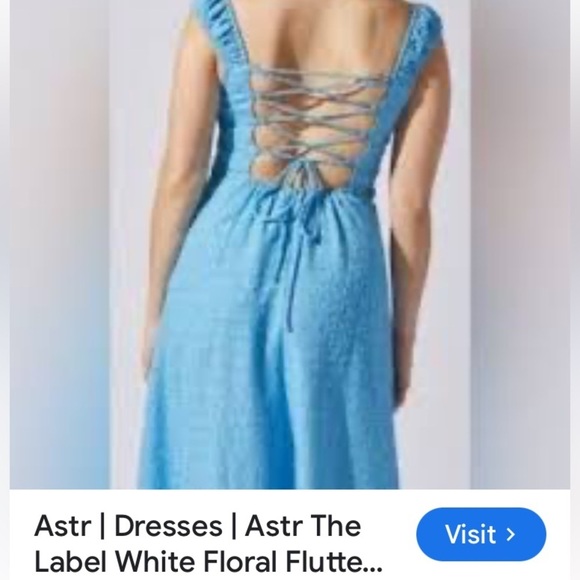 ASTR the Label Womens Blue Maxi Square Chest Tie Open Back New Sleeveless xl - Picture 13 of 15